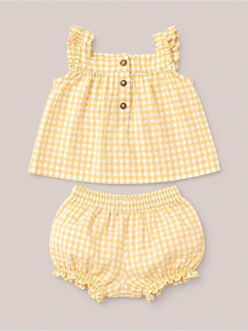 Carter’s - 2 Piece Set W/ Orange & White Checkered Print (Cotton) - NB